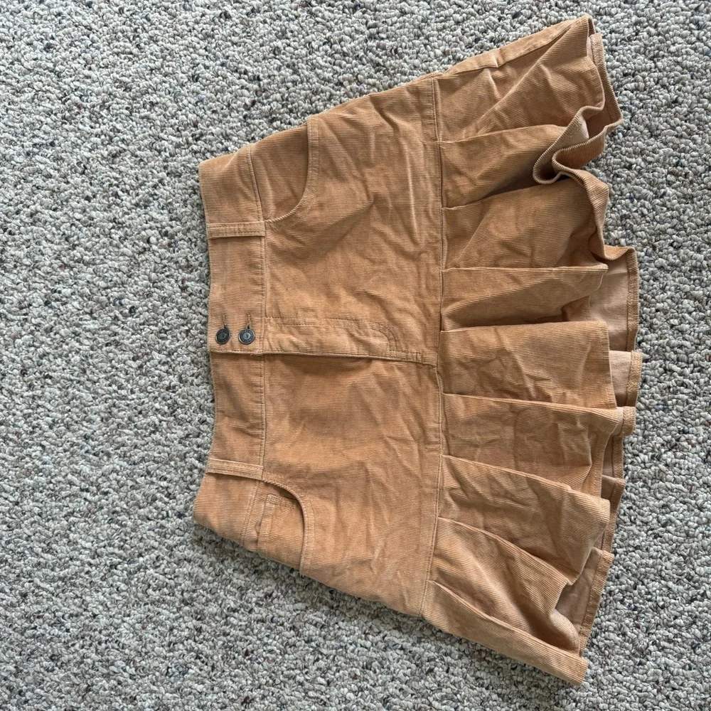 Tan Ruffled Mini Skirt - Picture 2 of 5